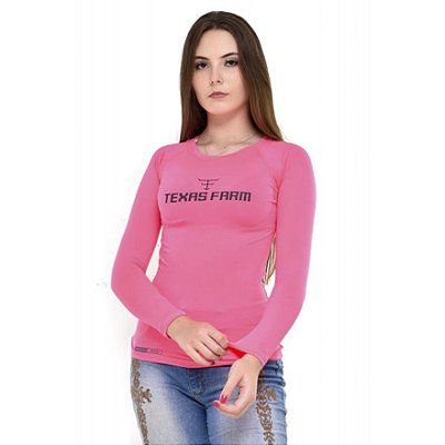 Camiseta Termica Uvf100 - Texas Farm - Rosa Neon - Tam. P