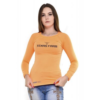 Camiseta Termica Uvf100 - Texas Farm - Laranja Neon - Tam. M