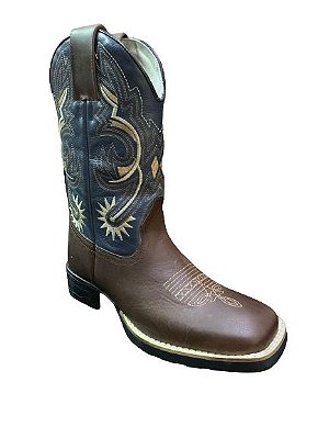 Bota Texana Mexicana Masc - Café/azul Ref. 07-12136