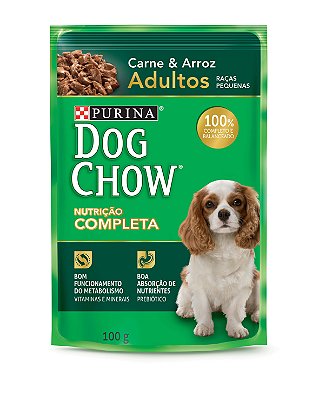 Dog Chow Sachê Ad Raças Pequenas Carne & Arroz 100gr