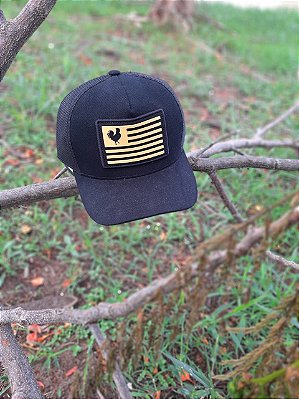 BONÉ TRUCKER FLAG PRETO B1552 - MADE IN MATO