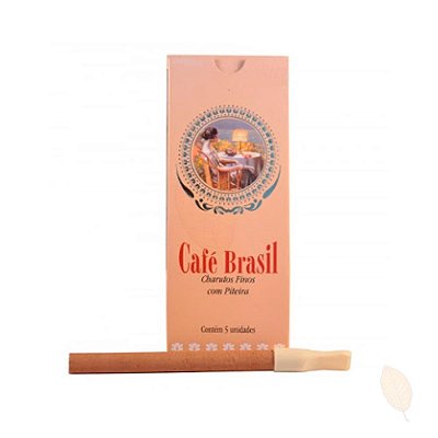 Cigarrilha Café Brasil Tradicional Com Piteira - Maço 5unid
