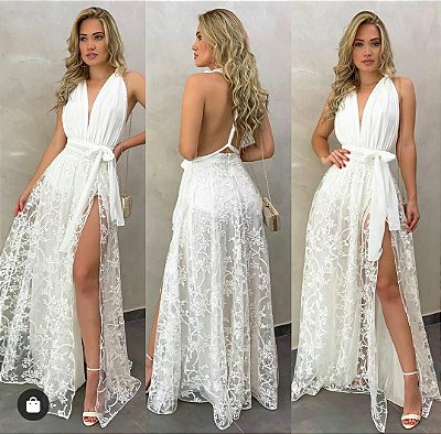 short saia longa transparente