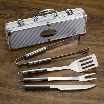 Maleta Alumínio de Kit Churrasco 4 peças