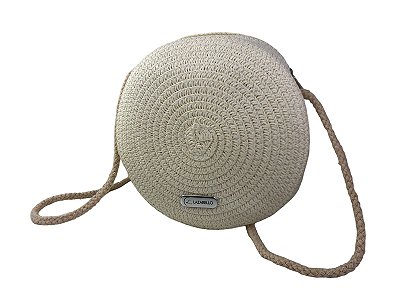 Bolsa redonda Feminina de Palha