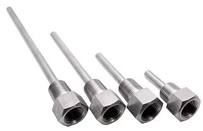 Poço Proteção soldado Tubo Inox 304 diâmetro 9,5 X150 mm