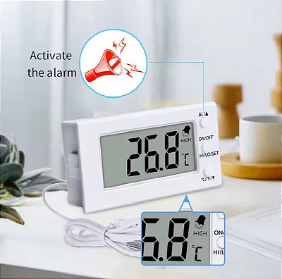 Termômetro Digita Freezer Alarme 0 a 300 ºC cabo 1,5 metros
