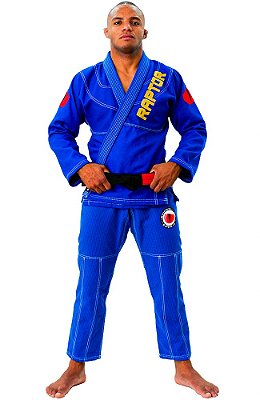 Kimono Jiu Jitsu Masculino 100% Algodão Trançado Azul Royal | Raptor Lince