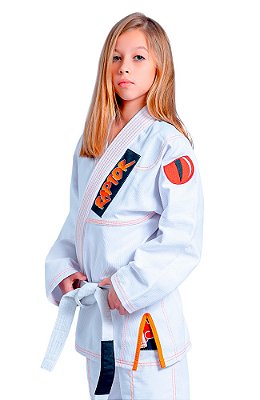 Kimono Jiu Jitsu Feminino Infantil Branco Raptor | Edição Limitada Anime