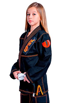 Kimono Jiu Jitsu feminino Infantil Preto Raptor | Edição Limitada Anime