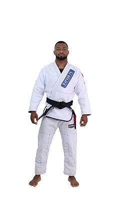 Kimono Jiu Jitsu Masculino 100% Algodão Trançado Branco | Raptor Born PRO