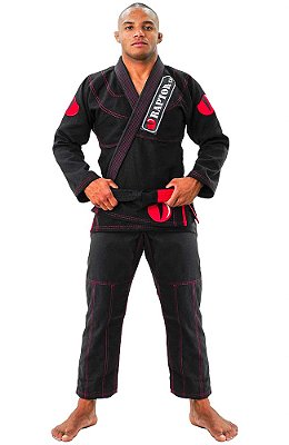 Kimono Jiu Jitsu Masculino 100% Algodão Trançado Preto | Raptor Classic
