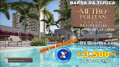 METROPOLITAN DREAM RESIDENCIAL - 1, 2 e 3 QTOS NA BARRA