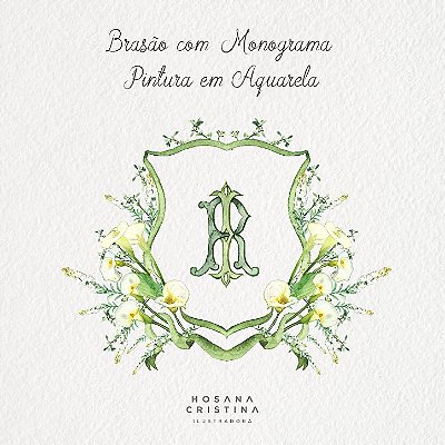 Brasão em Aquarela Personalizado para Casamento