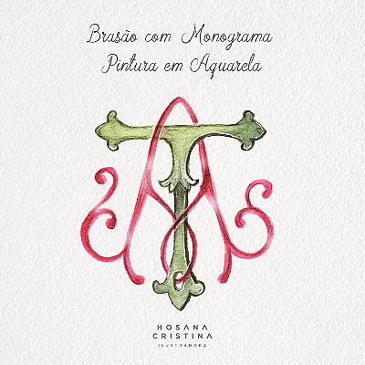 Monograma Aquarela Casamento Casal
