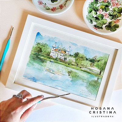Pintura Personalizada em Aquarela do Local