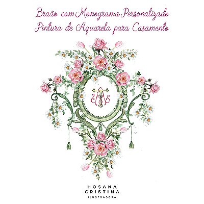 Brasão de casamento Pintura em Aquarela