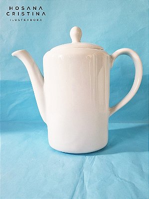 Bule Alto Porcelana Branca 1 L