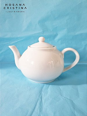 Bule Bola Porcelana Branca