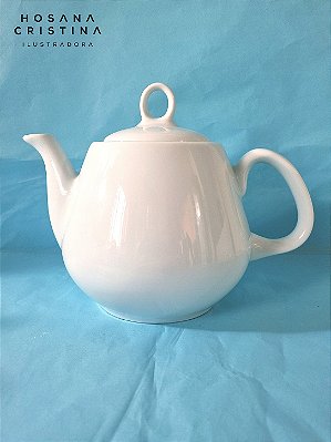 Bule Fortuna Porcelana Branca