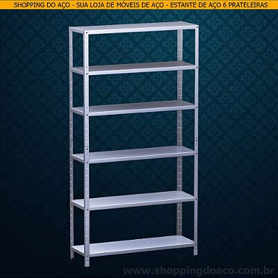 Estante de aço 6 prateleiras - Profundidade 42cm com reforço - W3 - Móveis  de Aço