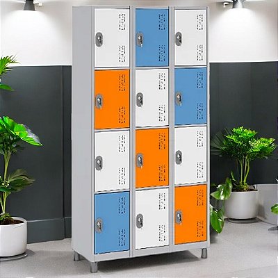 Roupeiro de Aço para Vestiário 12 Portas Pequenas W3