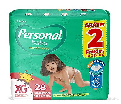 Fralda Personal Baby Protect &Sec Tamanho P 44 Unidades