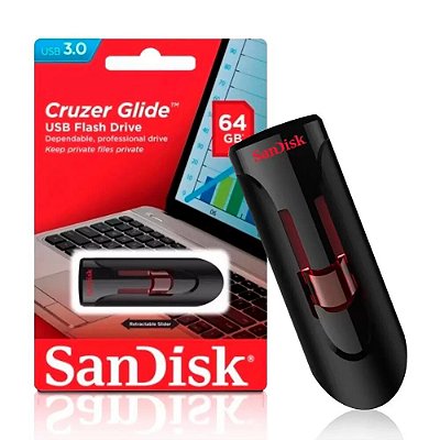 PEN DRIVE 64GB CRUZER GLIDE USB 3.0 - SANDISK