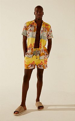 Short Curto Ramos de Orquídea
