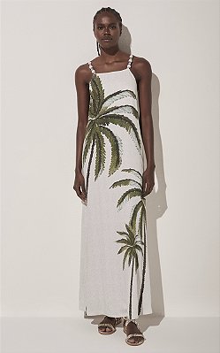 Vestido Longo Coqueiro Bordado