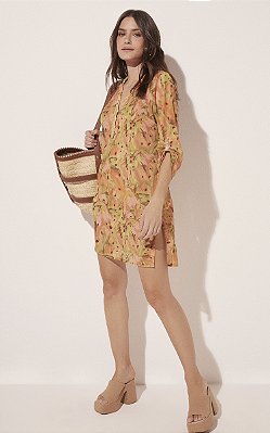 Vestido Curto Semente Pincelada