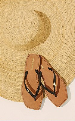 Chinelo Tiras Mistura Tropical Preto