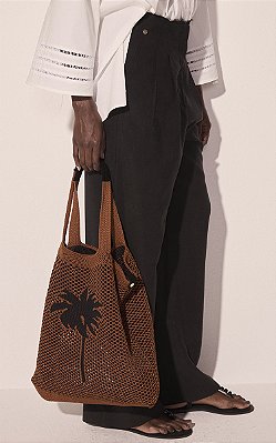 Bolsa Tote Flora Marrom