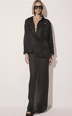 Camisa Manga Longa Aviamento Boaboa Preto