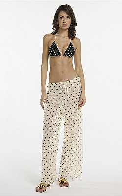 Calça Pantalona Lia Poá Off
