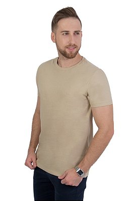 Camiseta Básica Algodão Premium - Areia