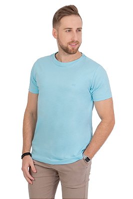 Camiseta Básica Algodão Premium - Azul Claro