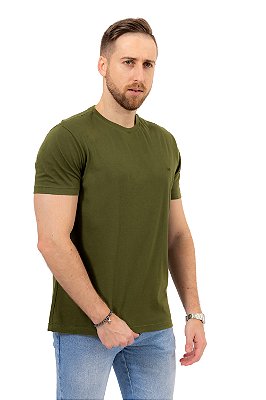 Camiseta Básica Algodão Pima - Verde Militar