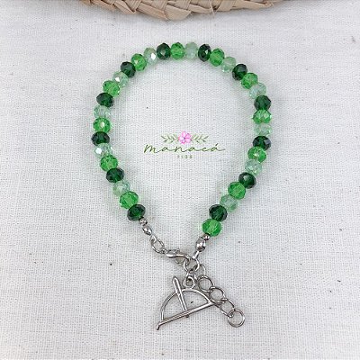 Pulseira de Oxóssi Umbanda Cristal de Vidro
