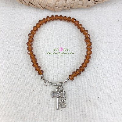 Pulseira de Xangô Umbanda Cristal de Vidro