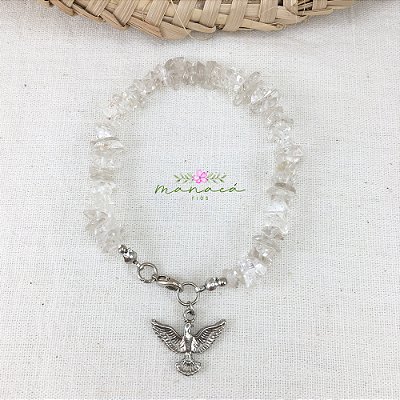 Pulseira de Oxalá Cascalho Natural Cristal Umbanda