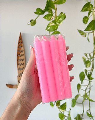 Vela Rosa (8 Unid.) - Amor Incondicional, Harmonia e Ibejis - Parafina Virgem