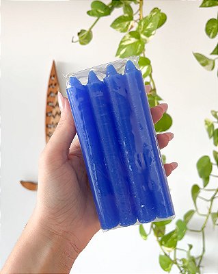 Vela Azul Marinho (8 Unid.) - Sabedoria, Intuição e Proteção - Parafina Virgem