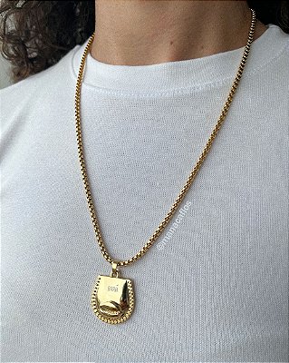 Colar Veneziano Patuá Bará - Dourado, Caminhos e Comunicação - 50cm