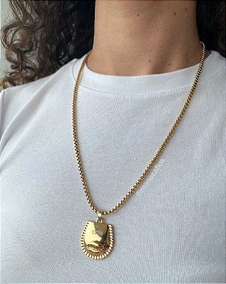 Colar Veneziano Patuá Oxum - Dourado, Amor, Riqueza e Beleza - 50cm