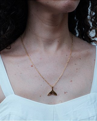 Colar Cauda de Sereia com Corrente Cartier – Acabamento Dourado 50 cm