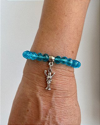 Pulseira Cristal Azul Claro Iemanjá | Amuletos do Mar
