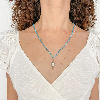 Escapulário de Iemanjá em Miçanga de Vidro Jablonex