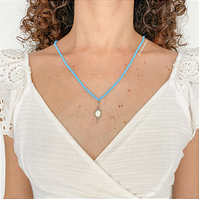 Escapulário de Iemanjá em Miçanga de Vidro Jablonex