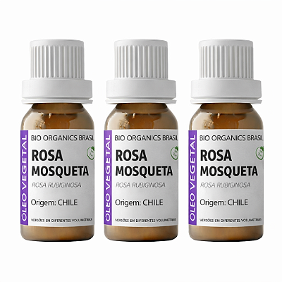 Kit Óleo Vegetal Rosa Mosqueta 10ml - 3UN